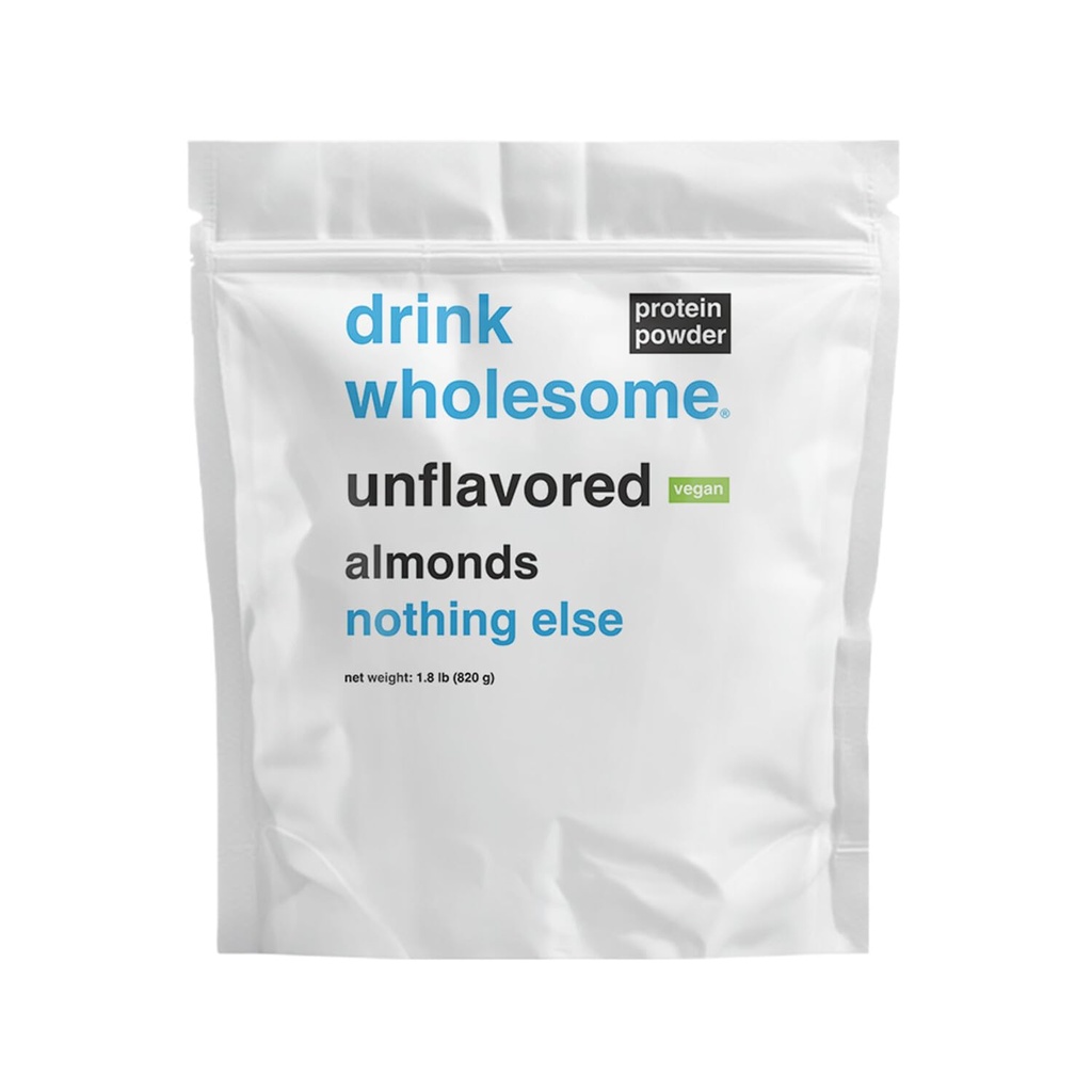 Getränk ganzer Vegan Unflavored Mandelprotein Pulver | für empfindliche Stomachs | Additive & Dairy Free | Keine künstliche Süßungsmittel | Keine Bloating, Farts oder Gas | Keine Verstopfung oder Durchfall