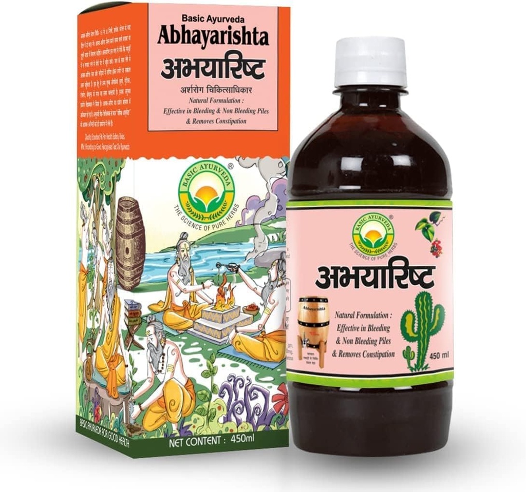 Abhayarishta Syrup 450ml | Certified Organic 100% Natural & Pure Herbal Tonic | Ayurvedic Supplements für Verdauung & Darmgesundheit |