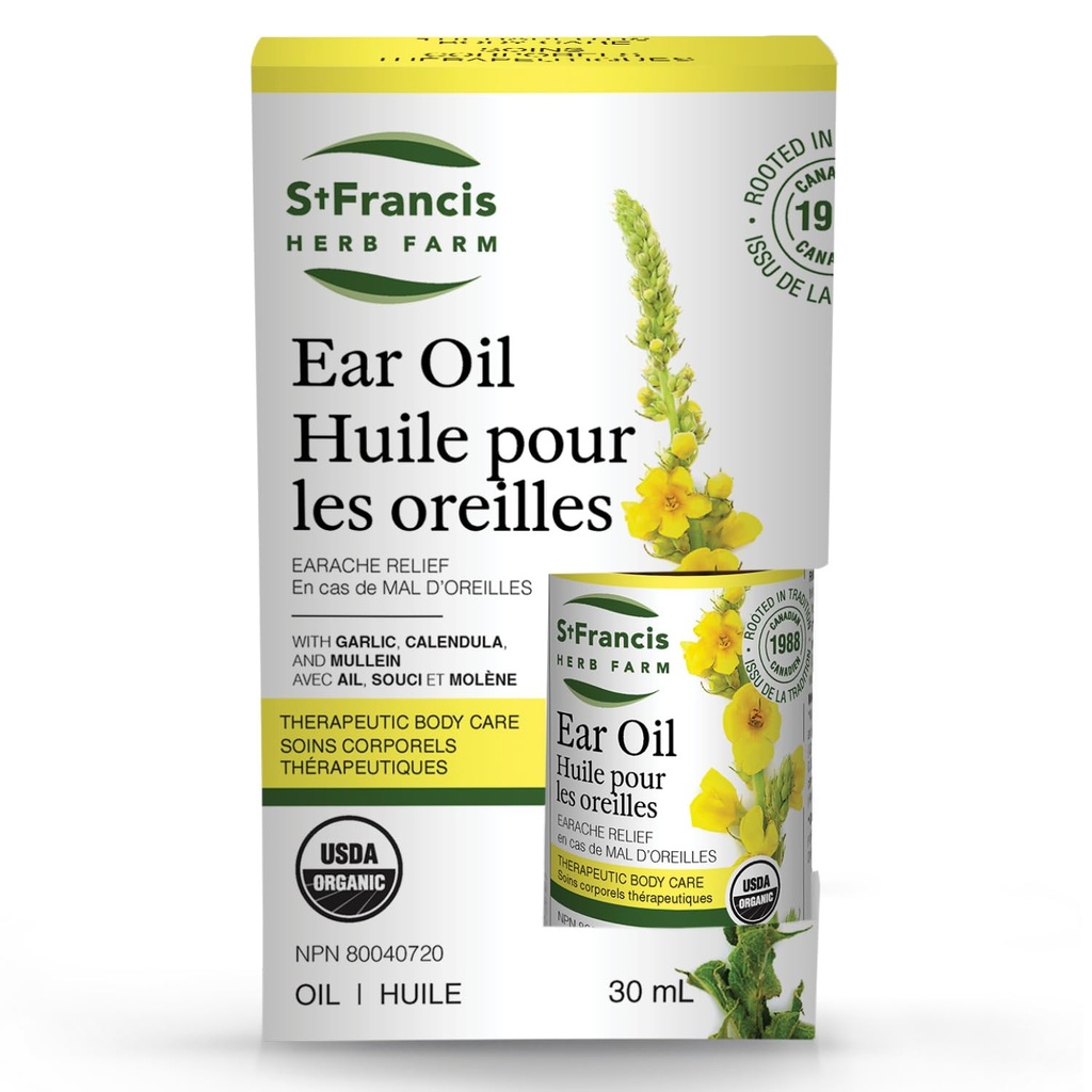 ST FRANCIS HERB FARM Huile d'oreille biologique, 30 ML
