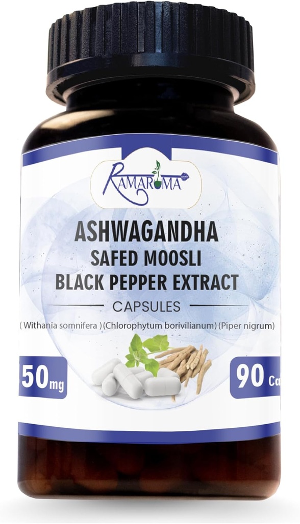 Ashwagandha Capsules 2 100 mg - 90 Capsules Ashwagandha Poudre et Extrait de racine.