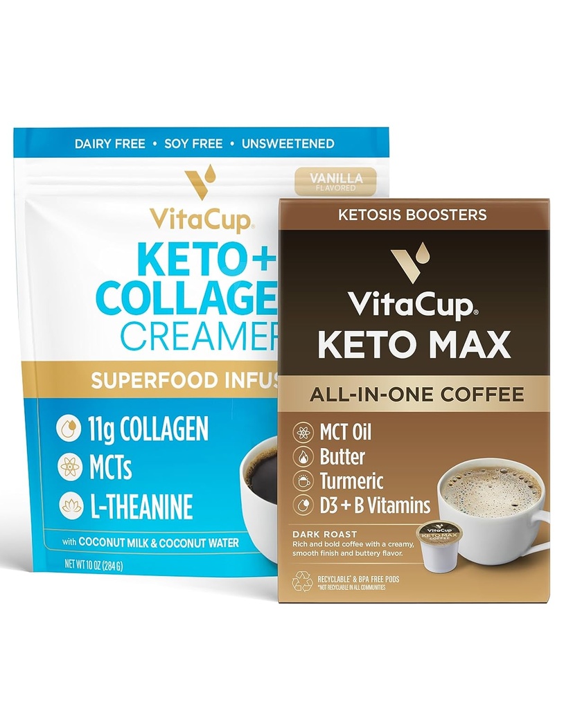 VitaCup Keto Max Kaffee Pods 18ct & Keto Creamer 10oz