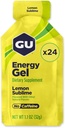 GU Energy Original Sports Nutrition Energy Gel, Vegan, Gluten-Free, Kosher e Dairy-Free On-the-Go Energy for Any Workout, 24-Count, Lemon Sublime