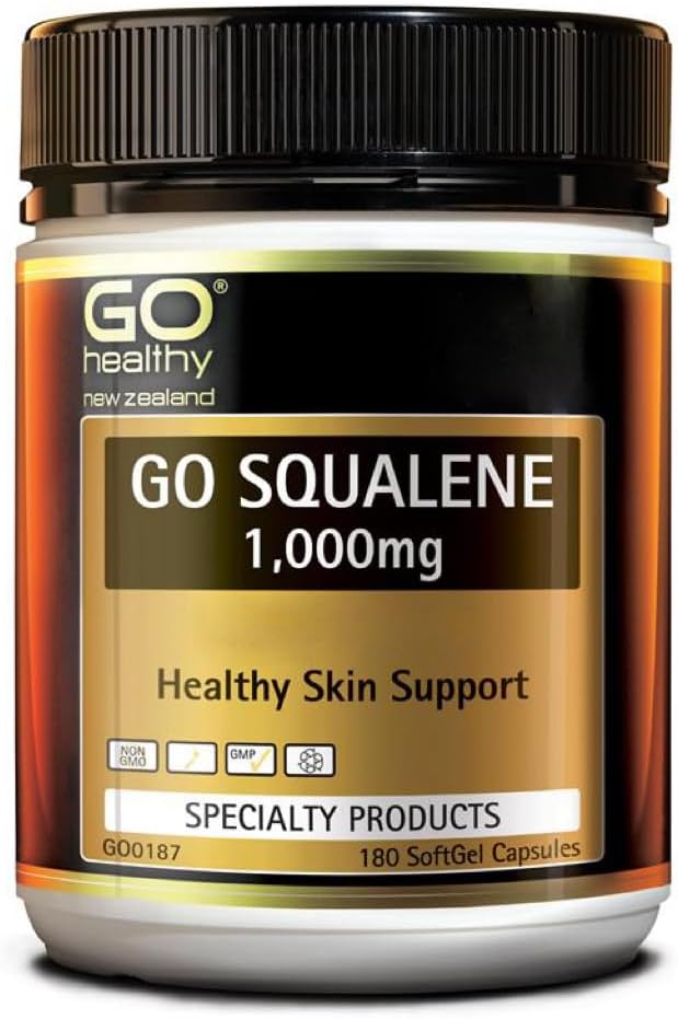 Go Healthy Go Squalene Skin Support, Antioxidans Schutz, Cholesterol Level Support 1000mg 180 Softgel Caps