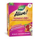 Nature's Way Alive! Women's 50+ Complete Multivitamines, Unterstützt gesundes Herz, Gehirn, Knochen*, Superfood Antioxidants(1), B-Vitamine, Glutenfrei, 50 Tabletten (Packaging May Vary)