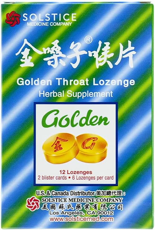 Golden Throat Lozenge Hustentropfen (Jinsangzi Houpian) 12 Tropfen (2g) X 8 Pack