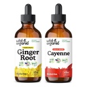 Wild & Organic Ginger Wurzel Tinktur 4 fl oz & Cayenne Pfeffer Tinktur 4 fl oz