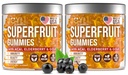 2 Pack - Gommies de fruits multivitamines Vitamines A, C, D & E pour les adultes et les enfants - Gommy de superfruit pour les femmes et les hommes avec Goji, Elderberry - soutient l'immunité, la digestion et l'énergie - 60 Gommies de légumes à croquer