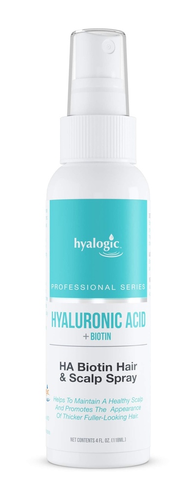 Hyalogic Biotin Spray di crescita dei capelli con acido ialuronico - Professional Hair Product for Thinning Hair - Idratazione sana della scala, non grassa, Volumizing Hair Product (4 Fl oz)