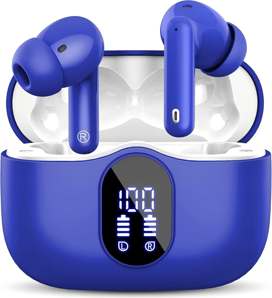Auricolari senza fili Bluetooth 5.3 Cuffie Bass Stereo Ear Buds con rumore cancellando Mic LED Display in auricolari IP7 impermeabile 36H tempo di riproduzione per i telefoni del computer portatile