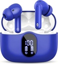 Wireless Earbuds Bluetooth 5.3 Kopfhörer Bass Stereo Ear Buds mit Lärm abbrechen Mic LED-Anzeige im Ohr Kopfhörer IP7 wasserdicht 36H Playtime für Laptop Pad Telefone Sport Workout Blau