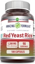 Erstaunliche Formeln Red Yeast Rice 1200mg Pro Servierkapseln Ergänzung | Non-GMO | Gluten Free | Made in USA (180 Count)