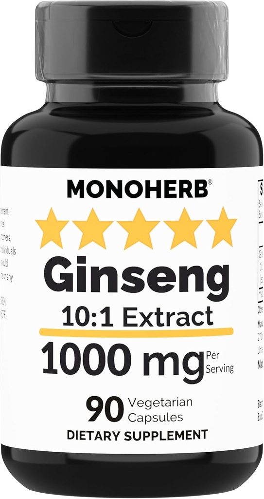 MONOHERB Extrait de ginseng 1000 mg - 90 capsules végétariennes