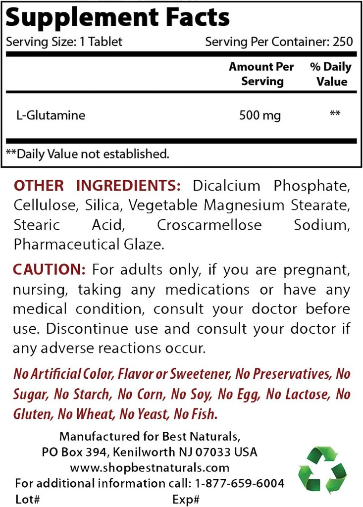 Best Naturals L-Glutamin 500 mg & L-Citrullin 1500 mg