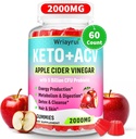 Gummie dell'aceto del sidro di mele, Gummie Keto ACV veloci, Probiotici, ACV per Metabolismo, Digestione, Detox & Cleanse, 60 Conti