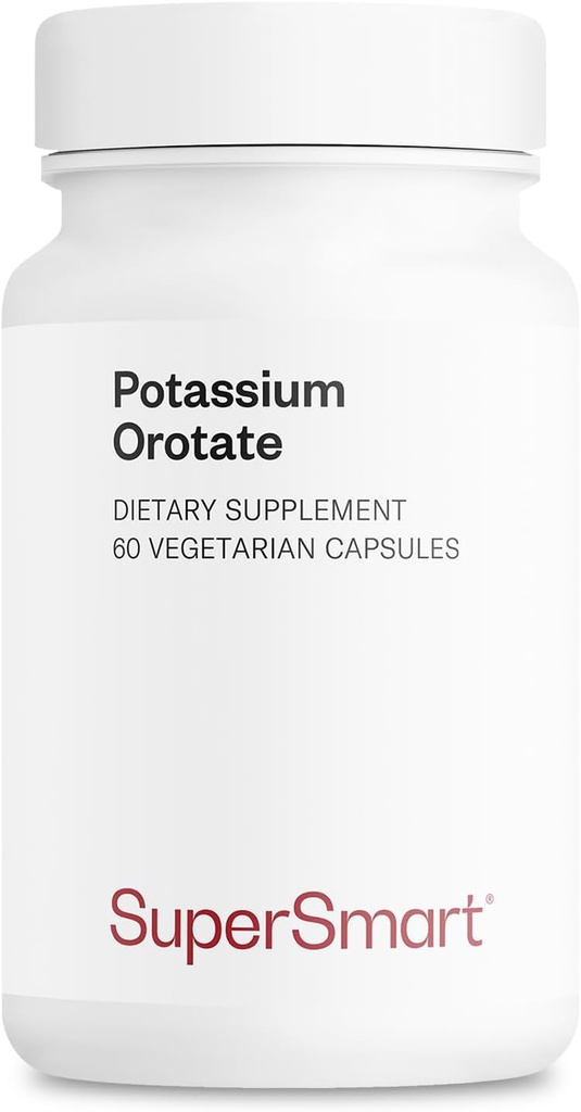 SuperSmart Potassium Orotate Supplement 450mg pro Tag (Verbesserte Absorption) - Kalium mit Orotischer Säure | Non-GMO & Glutenfrei - 60 vegetarische Kapseln