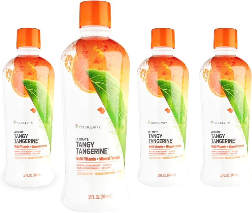 Youngevity Majestic Earth - Ultimate Tangy Tangerine, 32 FL Oz – Multivitaminici liquidi senza glutine per gli uomini, donne e supporto immunitario giornaliero per i bambini – Aumentare la bevanda nutrizionale completa per la salute, energia