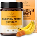 HERBAMA Calm Magnesium Gummi - 400mg Magnesium Citrat für Entspannungsunterstützung - Vegan, Non-GMO Calming Supplement für Erwachsene - 90 Pectin-Based Banana-Flavored Chews