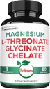 Satoomi 1200mg 3in1 Magnesium L-Threonat Ergänzung mit Glycinat & Chelate - 60 Vegan Kapseln