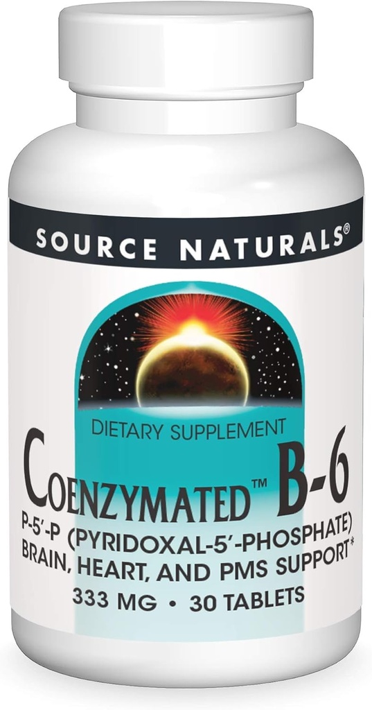 Source Naturals Coenzymé B-6, favorise un système nerveux sain*, 333mg - 30 comprimés