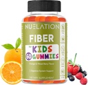 Gummies de fibre pour les enfants - 60 comte - Végétarien, sans gluten, sans gélatine, supplément de fibre pour les enfants - fibre prébiotique pour soutenir la digestion, le mouvement Bowel et la santé immunitaire