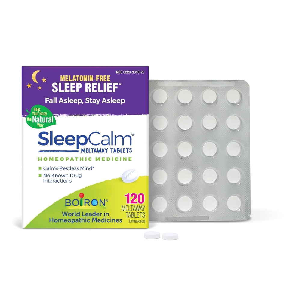 Boiron SleepCalm Tablets Schlafhilfe für tiefe, entspannende, erholsame nächtliche Schlaf - Melatonin-frei und nicht Habit-Forming - 120 Count