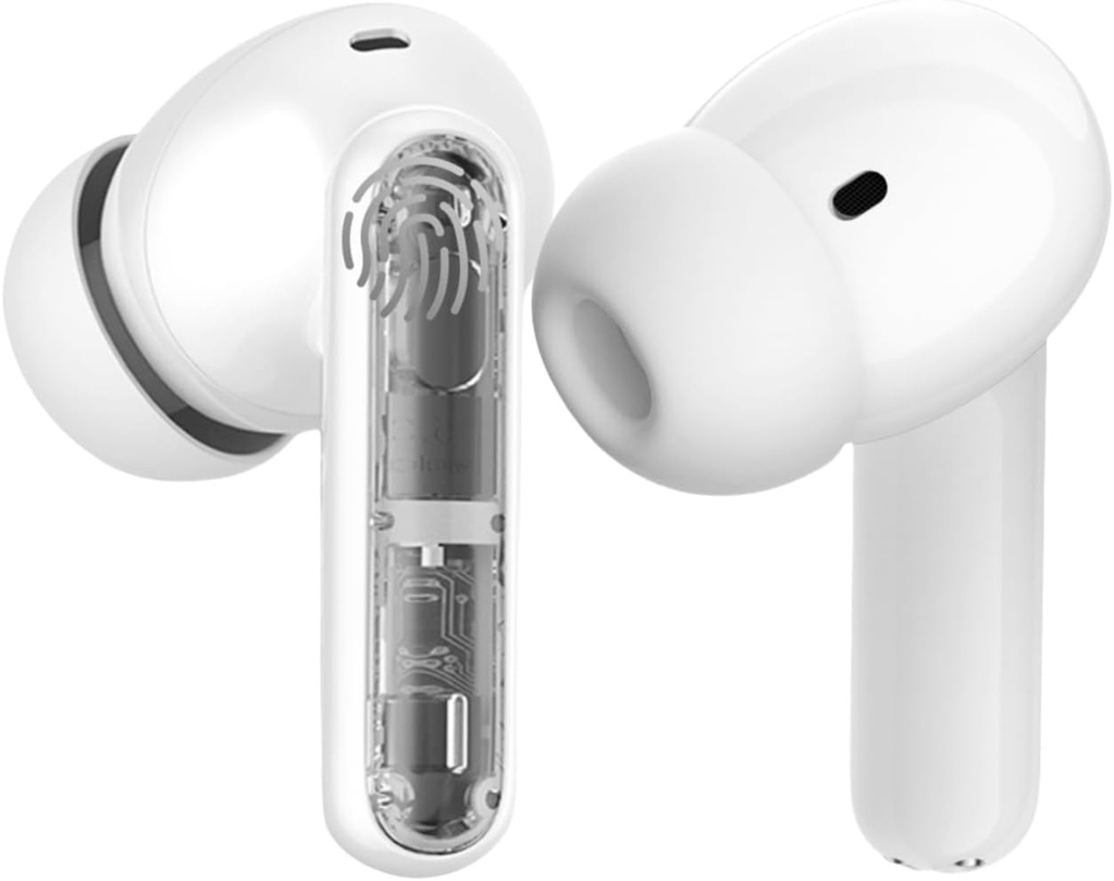 Wireless Earbuds P1 PRO con stile traslucido, cuffie Bluetooth con Clear Call Mics, IPX7 impermeabili Ear Buds Deep Bass Wireless Earphones, 30H Compatibile con Samsung TV Android iOS