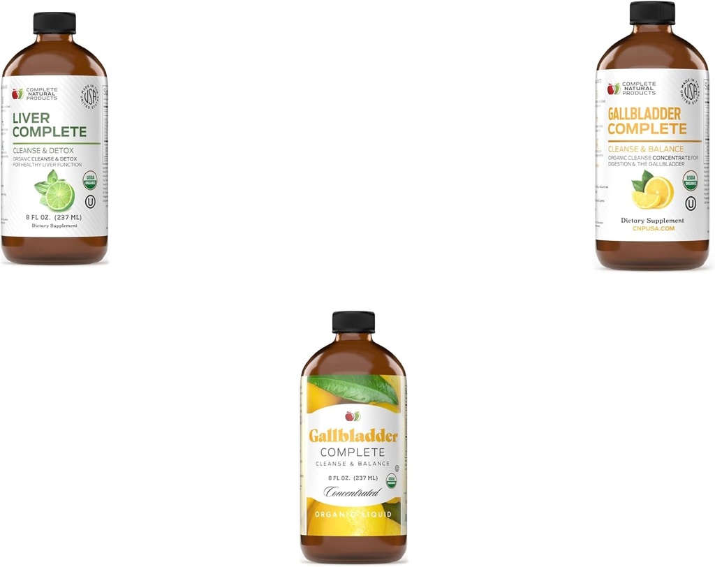 Produits naturels complets Foie complet 8oz, Gallbladder complet 8oz et Gallbladder nettoyage et équilibre 8oz ensemble