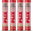 PLIX Aceto di sidro di mele Tabelle effervescenti con la madre, 700mg ACV con VIT B12, B6, Confezione da 4 | Vegan, Non Aggiunto Zucchero, Non OGM & Gluten-Free
