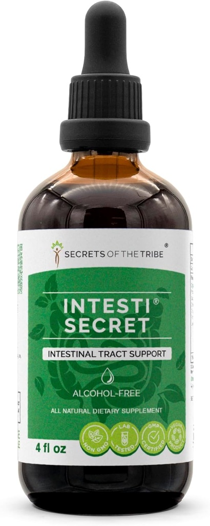 Intesti Secret Alcohol-Free Extract, Peppermint, Dandelion, Cloves, Ginger, Fennel Seed, Lavender. Glycerite Tincture Intestinal Tract Support (4 fl oz)