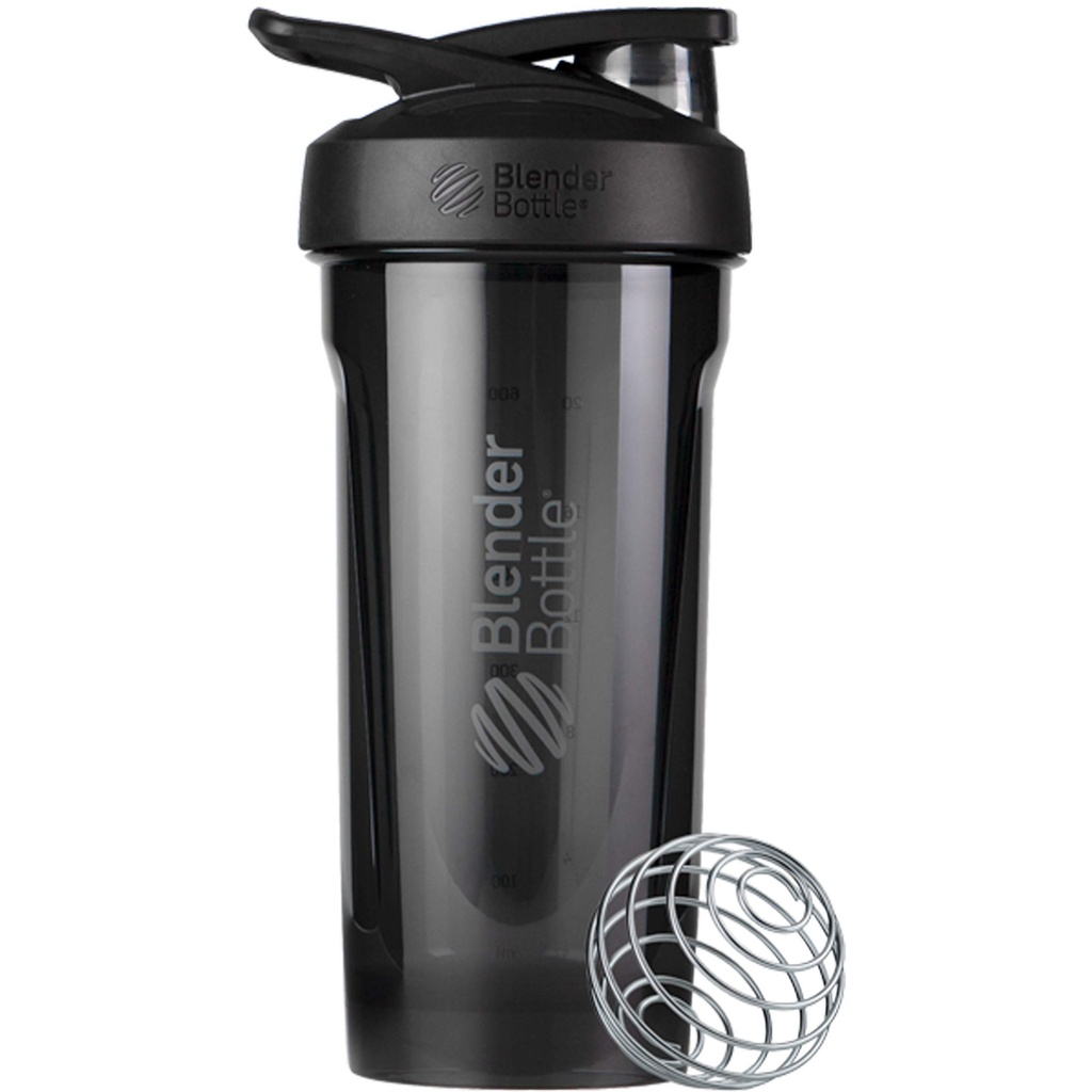 BlenderBottle Strada Tritan Shaker Bottiglia con coperchio di bloccaggio, 28 once, Nero