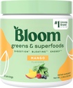 Bloom Nutrition Superfood Greens Poudre, enzymes digestives avec/probiotiques et prébiotiques, Gut Health, Bloating Relief pour les femmes, Chlorella, 15 SVG (15 portions (paquet de 1), Mangue)