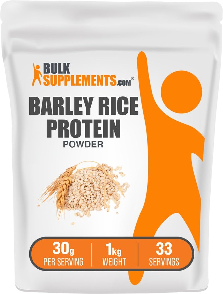 BulkSupplements.com Gerste Reisproteinpulver - Vegan Protein Powder, Sports Nutrition - Unflavored & Dairy Free, 30g pro Servierung, 1kg (2.2 lbs) (Pack von 1)