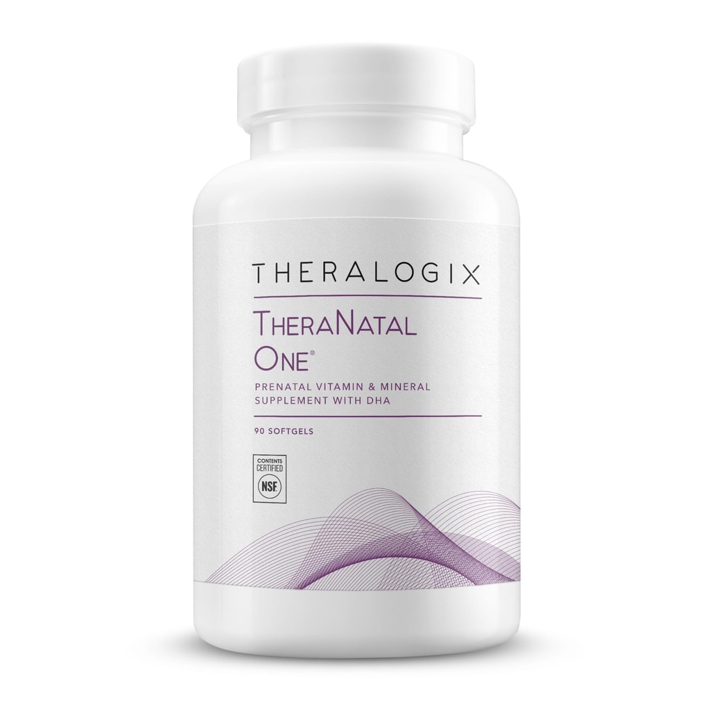 Theralogix TheraNatal One Prenatal Vitamin - Alimentazione 90-Day - Multivitamina Prenatale con DHA, Vitamina D3, Folato etilato, Ferro e Altro per sostenere una gravidanza sana* - Certificato NSF - 90 Softgels