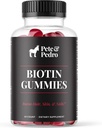 Pete & Pedro BIOTIN-Gummien für Haare, Haut und Nägel Wachstum für Frauen & Männer |Hair-Grow-Ergänzung für stärkere Haut, & Nägel | Cherry Biotin Gummy 5000mcg pro Servieren | Seen auf Shark Tank, 60 Count