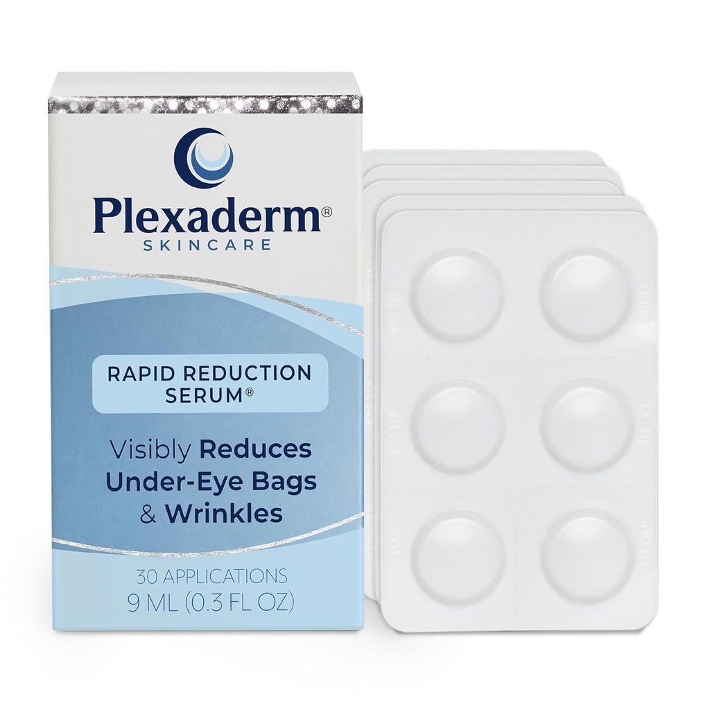 Plexaderm Rapid Reduction Eye Serum - Verringert sichtbar Under-Eye Taschen, Falten, Dark Circles, Fine Lines & Crow's Feet Sofort, Anti Aging Faltenentferner für Gesicht, 30 Single Use Pods