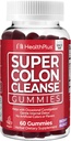 Health Plus Super Colon Cleanse Gummies 15 Tage Lieferung von Sanfter Übernachtentlastung von okziösem Verzehr, Natürlicher Senna Blattextrakt, Nahrungsergänzung, Mischbeeren Geschmack, 60 Zähler