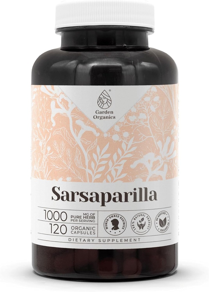 Sarsaparilla 120 capsule | Integratori dietetici di alta potenza | Realizzati con capsule vegetali e Sarsaparilla (Hemidesmus indicus) Radice secca (120 conte)