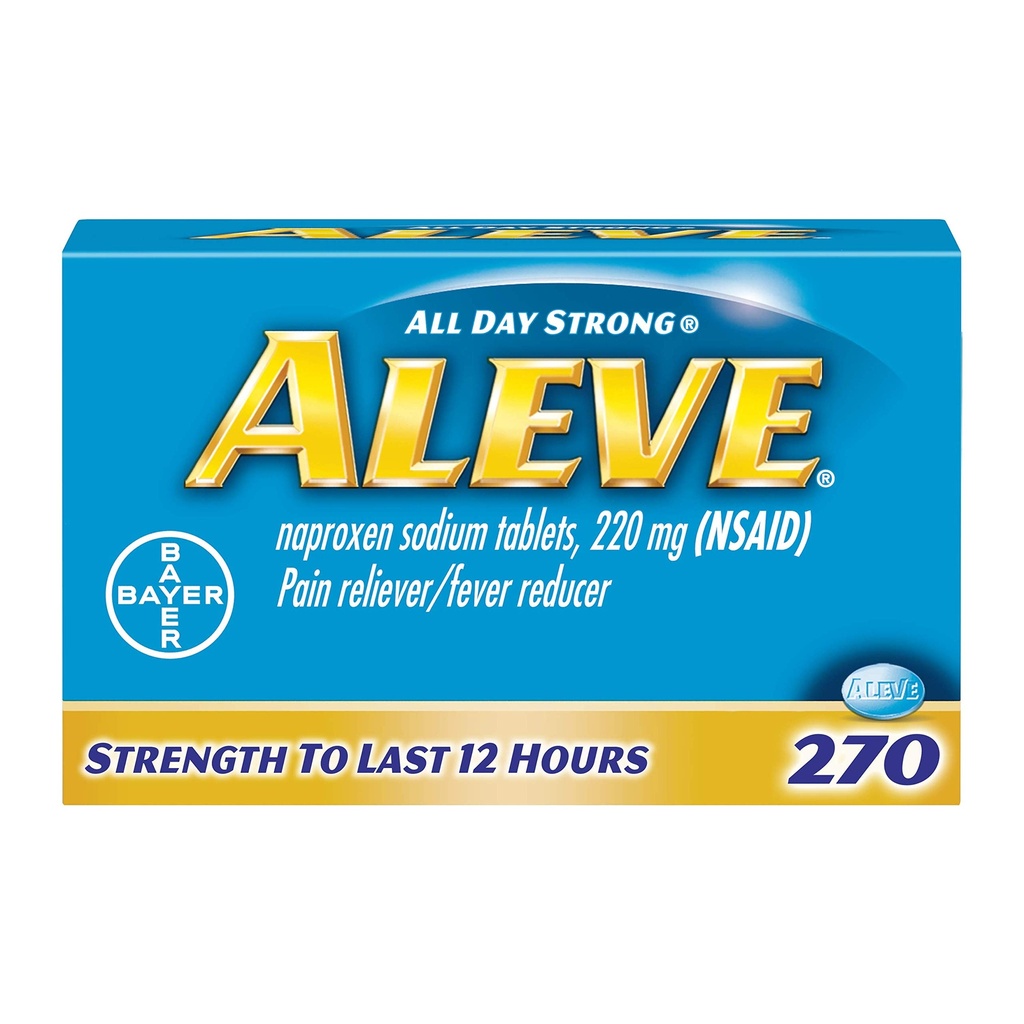 Aleve Caplets, Naproxen Sodium 220 mg (NSAID), Pain Reliever/Fever Riduttore, #1 Chirurgia ortopedica Raccomandata, 270 Conte