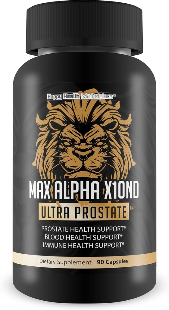 Max Alpha X10ND Ultra Prostata - T Prostata-Unterstützung für Männer - Förderung von Energie & Endurance - Blutfluss-Unterstützung für Prostata Gesundheit mit Vitamin D, Ginseng, Grüner Tee, & Zink - Immununterstützung Vorteile