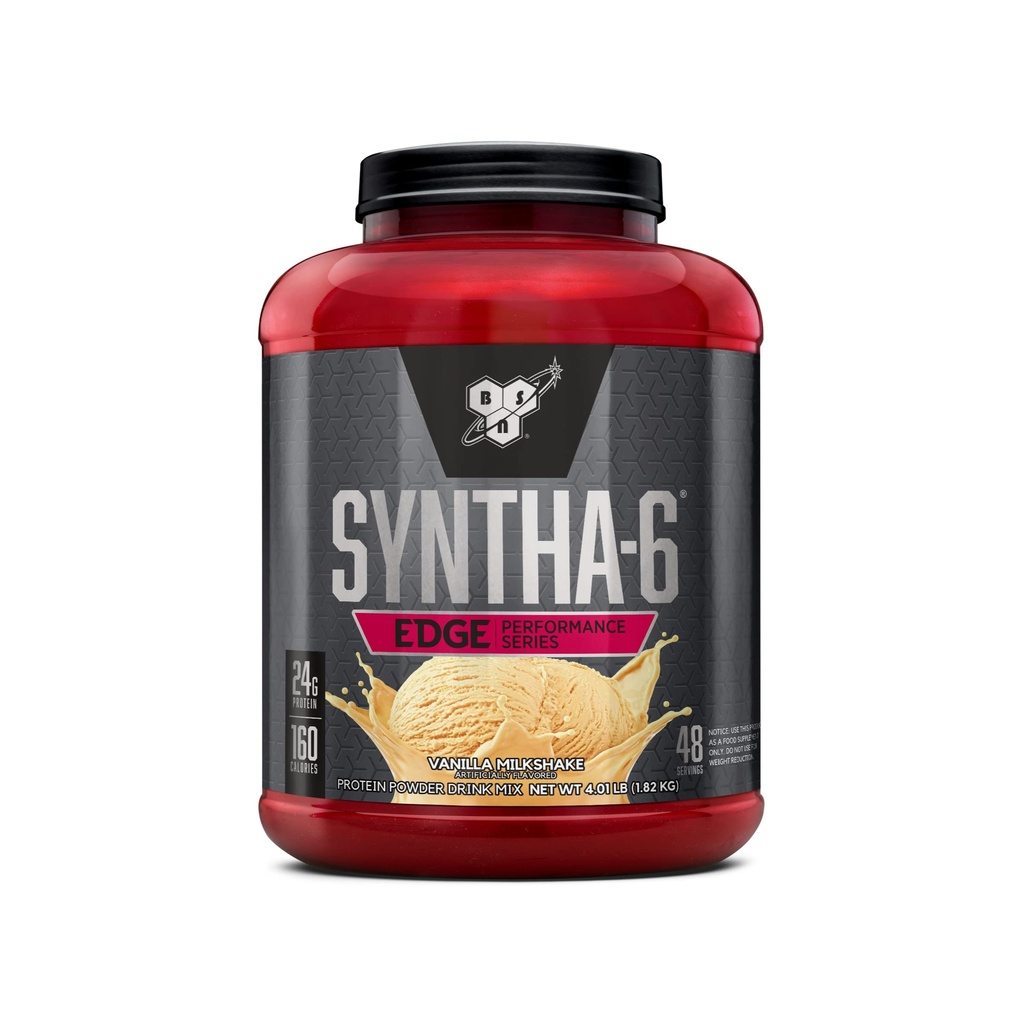 BSN SYNTHA-6 Polvere di proteine del bordo, polvere di proteine della vaniglia con il siero idrolizzato, caseina micellare, isolato di proteine del latte, basso zucchero, proteine 24g, latte di vaniglia, 48 porzioni