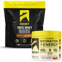 Ascesa 100% polvere di proteine del siero di latte, burro di arachidi di cioccolato 4 lb & idratazione + elettroliti di energia, limonata di lampone 40 selezioni