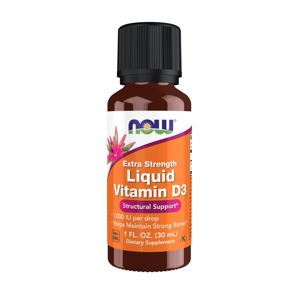 JETZT Nahrungsergänzungsmittel, flüssiges Vitamin D-3, extra Stärke, strukturelle Unterstützung*, 1-Ounce