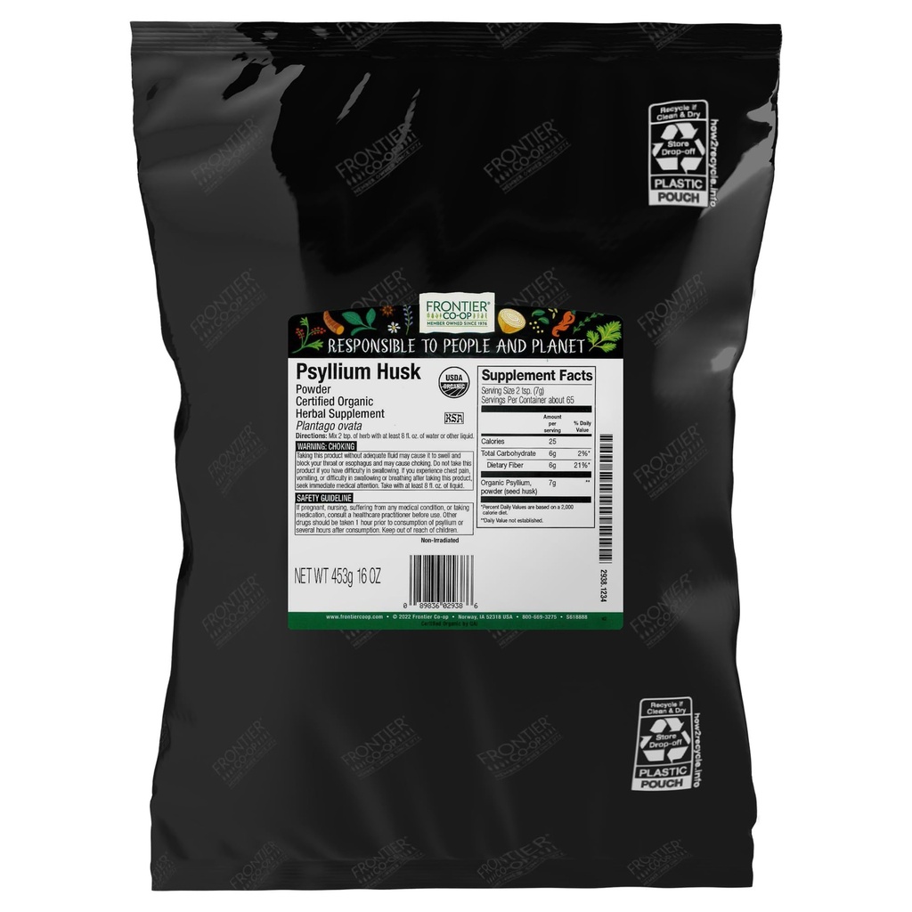 Frontier Co-op Bio Psyllium Husk Pulver 1lb