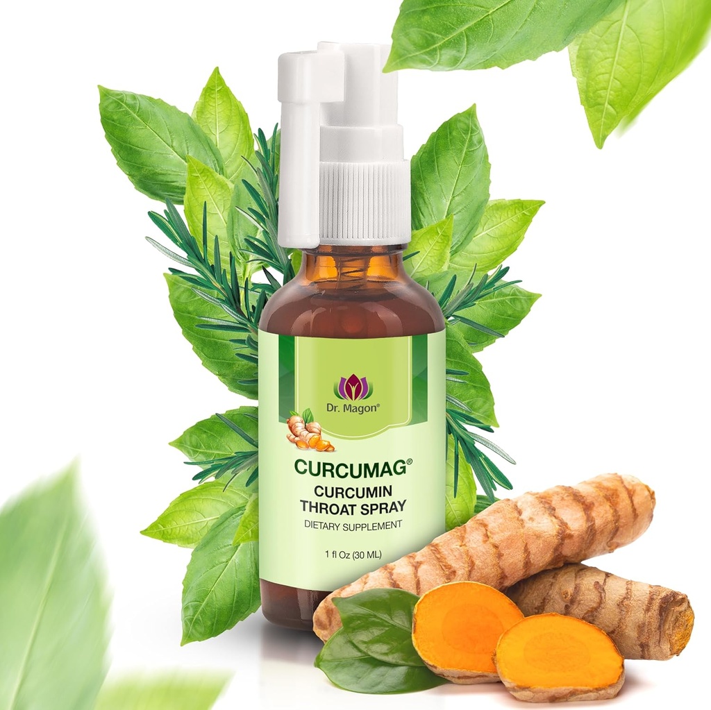 Natürliche Kurkuma Throat Spray von Dr. Magon, Throat Calm, beruhigendes Throat Spray, Immununterstützung, Extra Strength UC3 Klare Curcuma Longa Dry Extract, 1 Fluid Oz