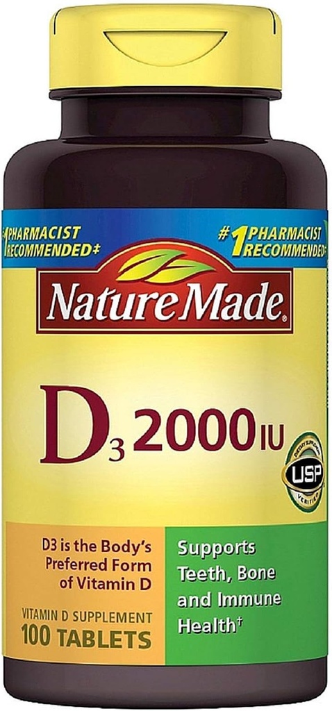 Nature Made Vitamin D3 2000 IU Tablets 100 ea (Pack von 11)