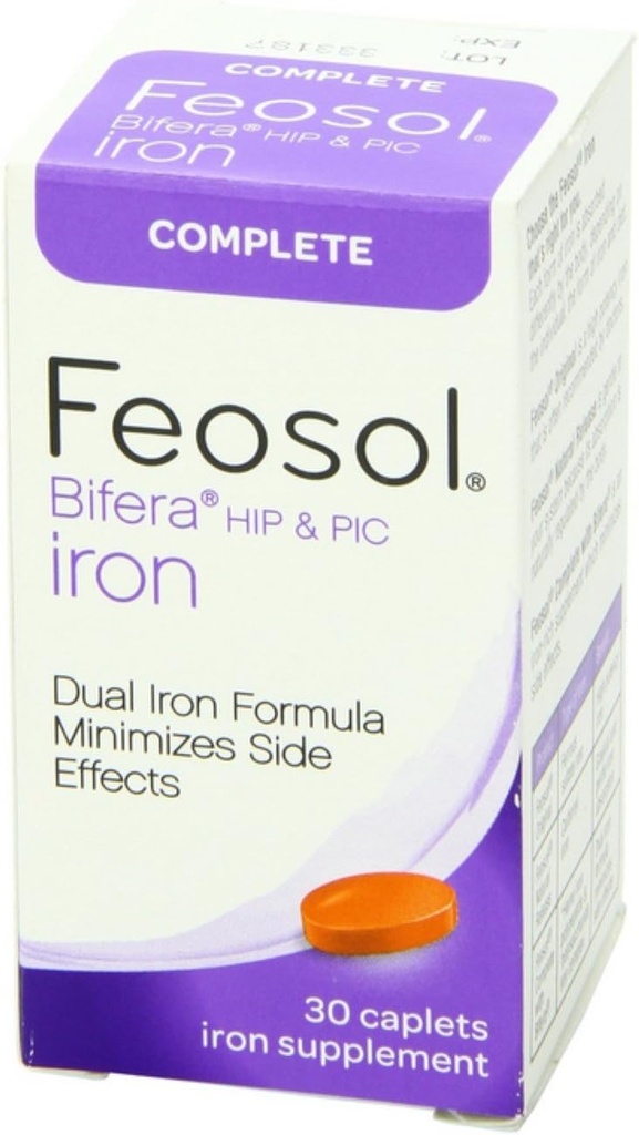 Feosol Bifera Caplets de fer Compléter 30 ea (paquet de 6)