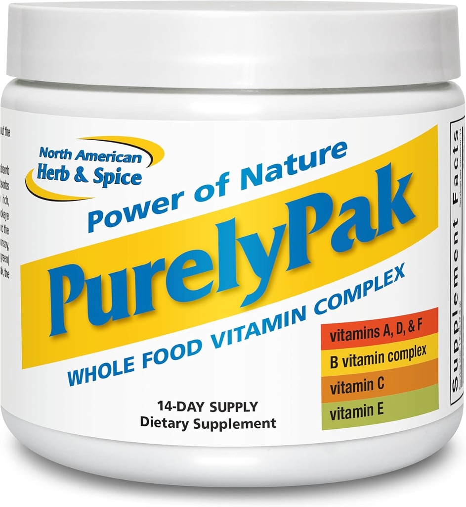 NORTH AMERICAN HERB & SPICE Purely Pak - Ganzes Nahrungsergänzungsmittel - Vitamin A, B Complex, C, D, E & Omega 3-6-9 - Einfach absorbierbar - Non-GMO - 14-Day Supply