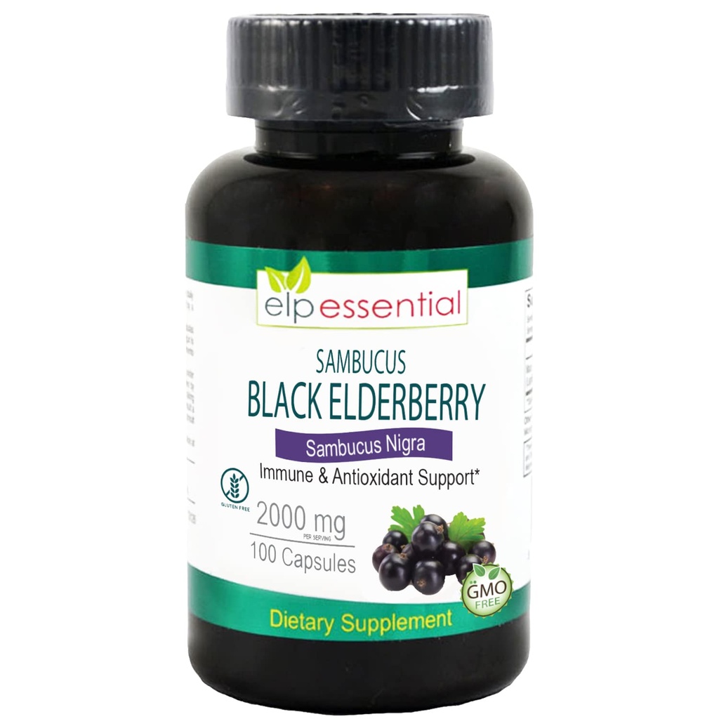 ELP ESSENTIEL Black Elderberry Capsules 2000mg