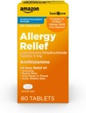 Soins de base Allégation 24 heures sur 24, comprimés de dichlorhydrate de levocétizine, 5 mg d'antihistaminique pour éternuer, nez runny, nez démangeaison ou de gorge et de démangeaison, yeux aqueux, 80 Count Pack