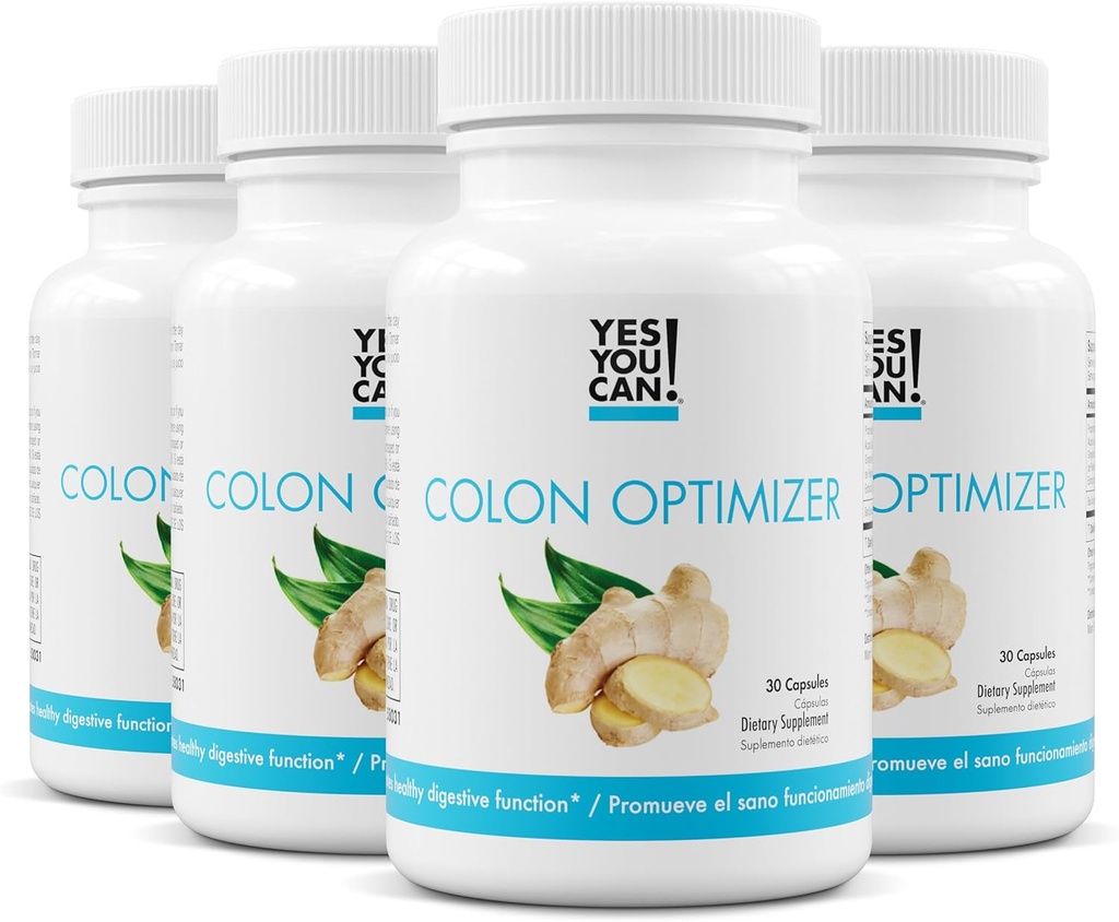 Ja, das kannst du! Probiotics Colon Optimizer Supplement - Gut Health and Stomach Supplement für Männer und Frauen, Bio Probiotics mit Ingwer und Pfefferminz für Verdauungsgesundheit, 30 Kapseln - 4 Pack